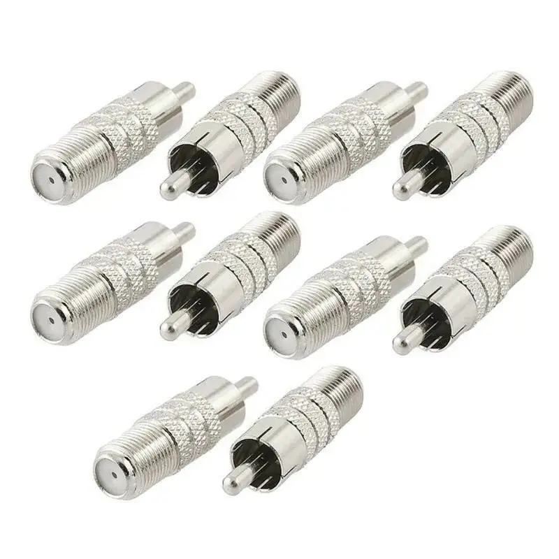 Coaxial Audio/Video F-Type Female To Rca Male Rf Plug Adapter 1