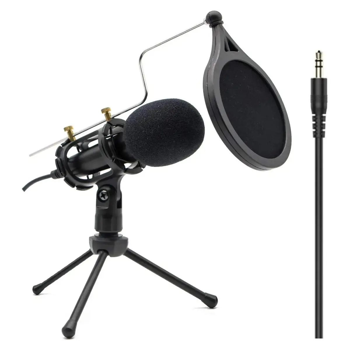 Condenser Recording Microphone 3.5Mm Plug And Play For Mac Pc Android Gaming (Black) 1