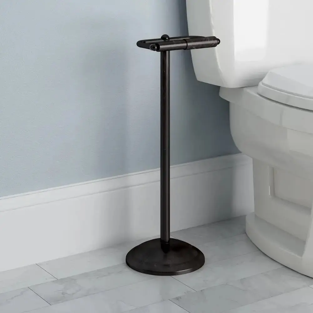 Crestfield Free-Standing Pedestal Toilet Paper Holder In Venetian Bronze 2