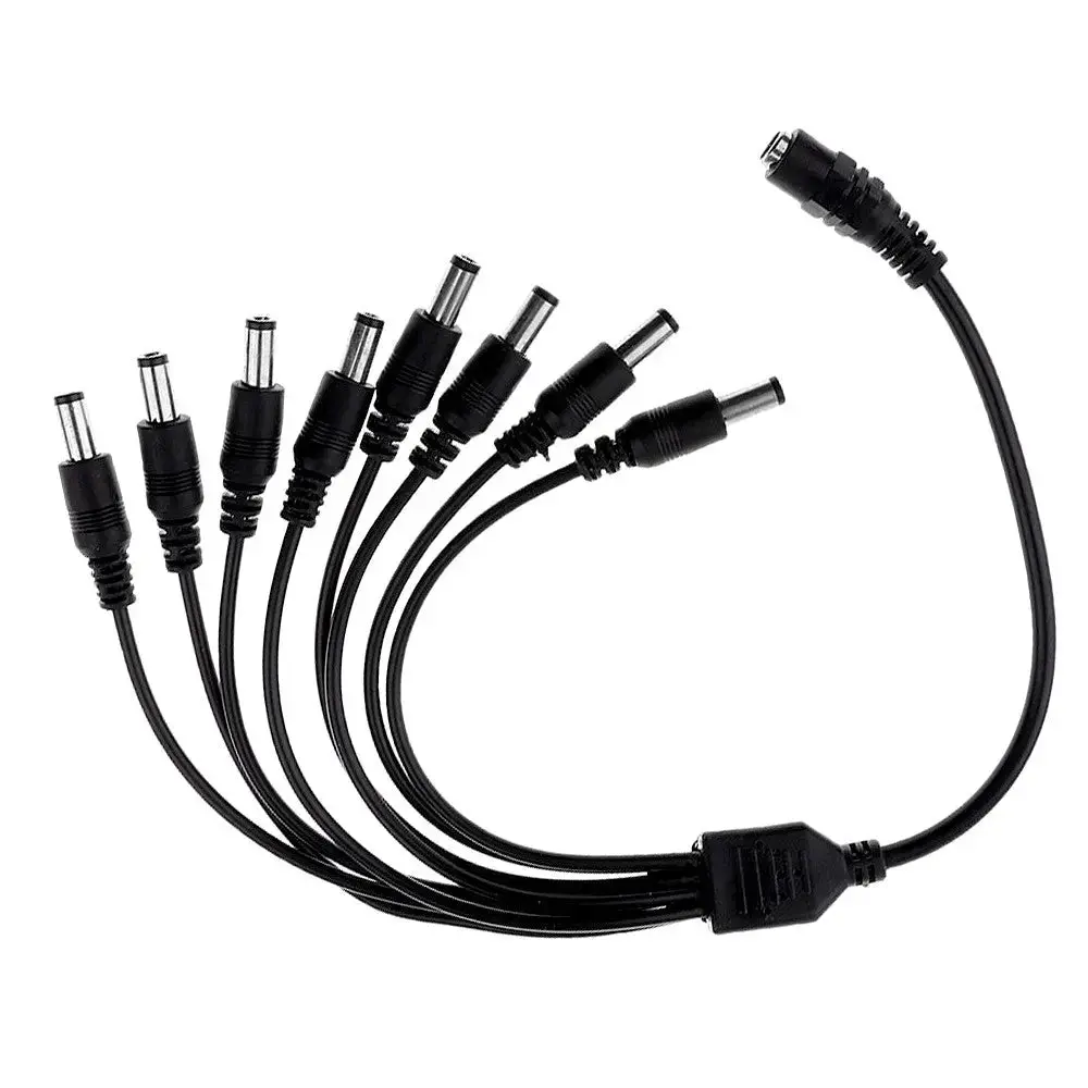 Dc 1 To 8 Power Splitter Adapter Cable Cord For 12V Cctv Security Cameras 1