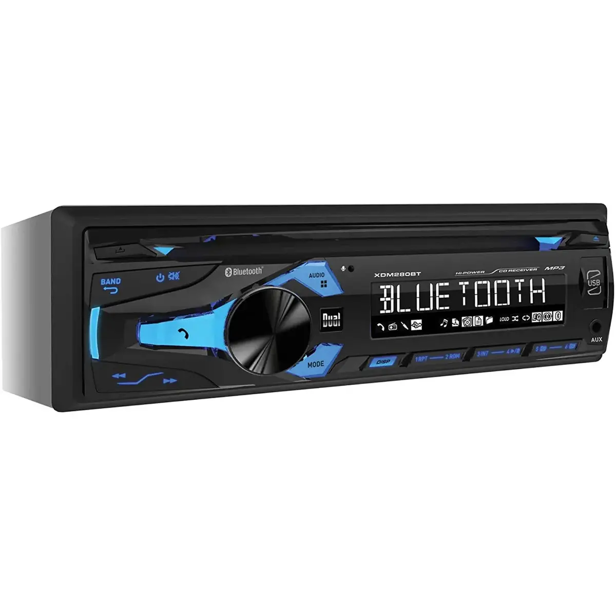 Dual Xdm280bt 3.7" Single Din In-Dash Cd Car Receiver Built-In Bluetooth/Usb 1