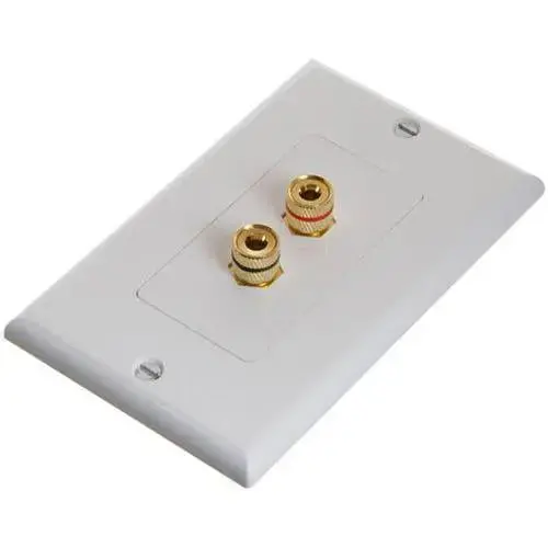 Spring Banana Binding Post Decor Style Wall Plate For One Speaker (2 Port) White 1