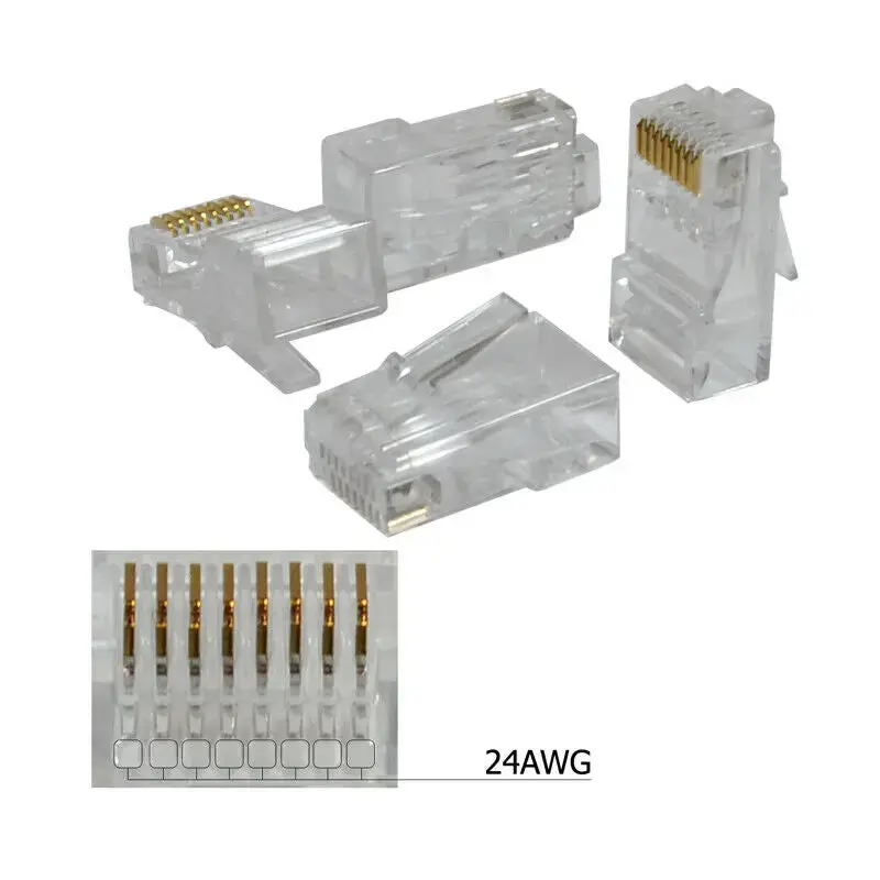 Ethernet Gold Plated Network Rj45 8P8c Cat5e Modular Plug 1