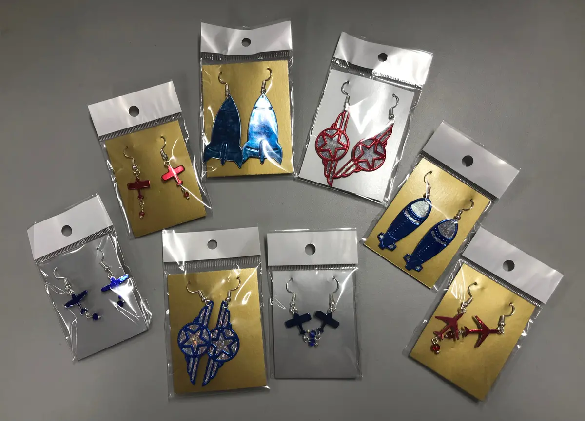 Handmade Airplane Earrings 1