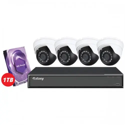 Galaxy Hunter Series Gx-Pkg-A-19 4-Channel 5Mp Ip Eyeball 1Tb Surveillance Camera 1