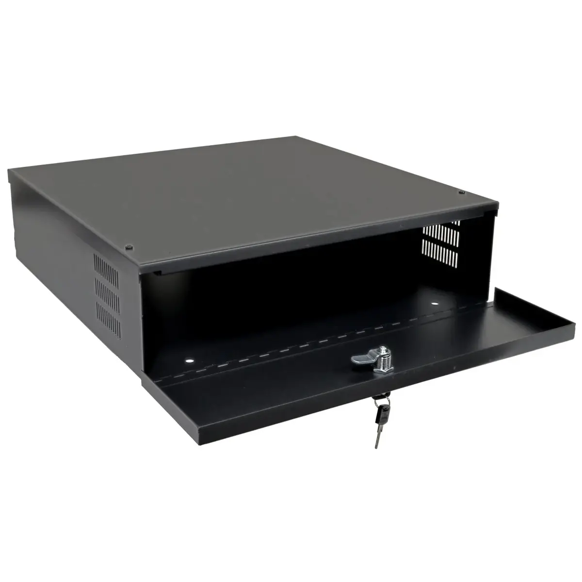 Heavy Duty 18" X 18" X 5" Dvr Security Lock Box For Cctv Security Systems (Black) 1