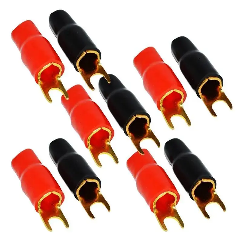 High Quality Gold 4 Gauge 5/16" Insulated Spade Terminal 1