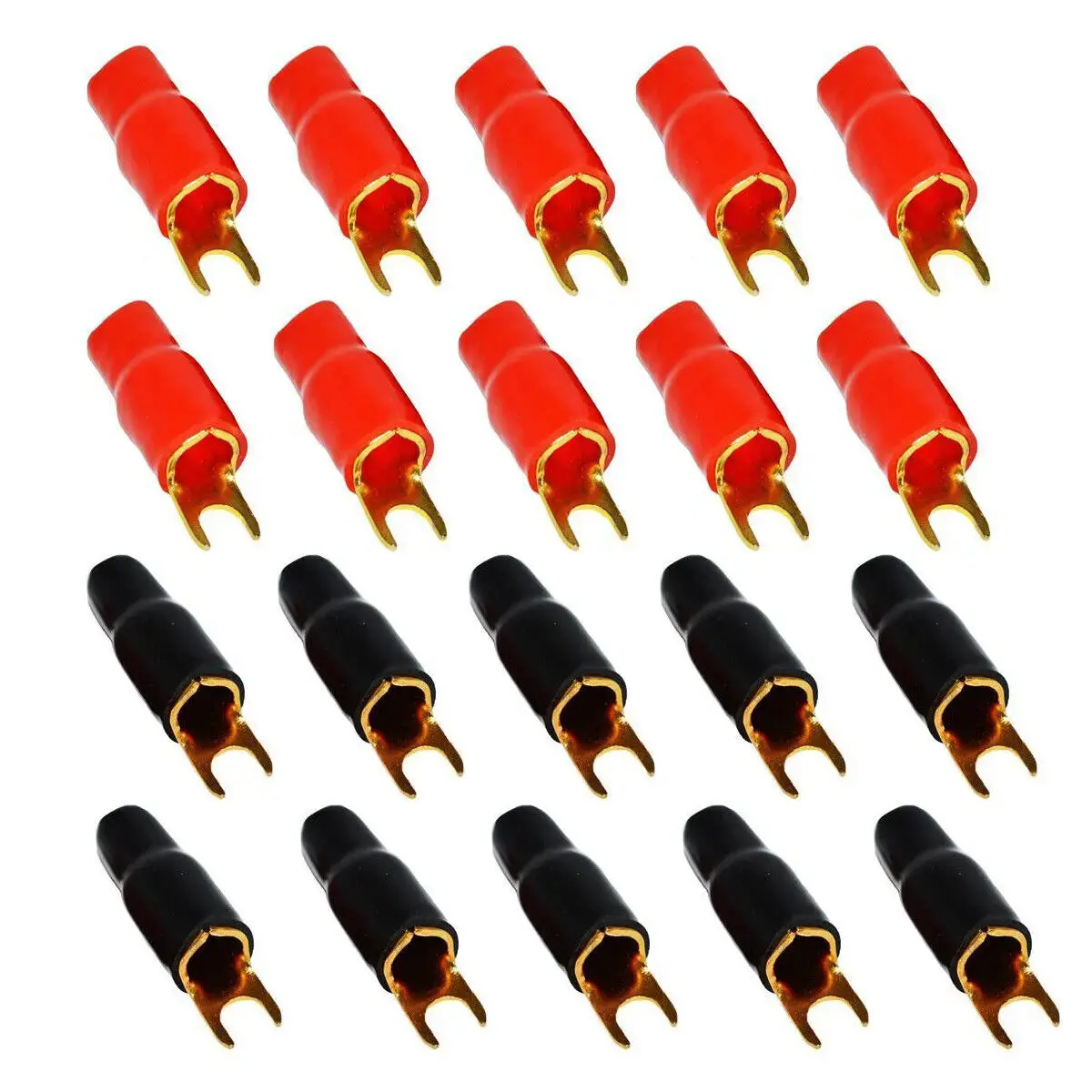 High Quality Gold 4 Gauge 5/16" Insulated Spade Terminal 2