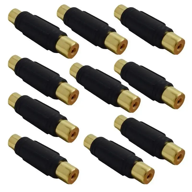High Quality Gold Plated Female To Female Rca Barrel Connector (10/Pk) 1