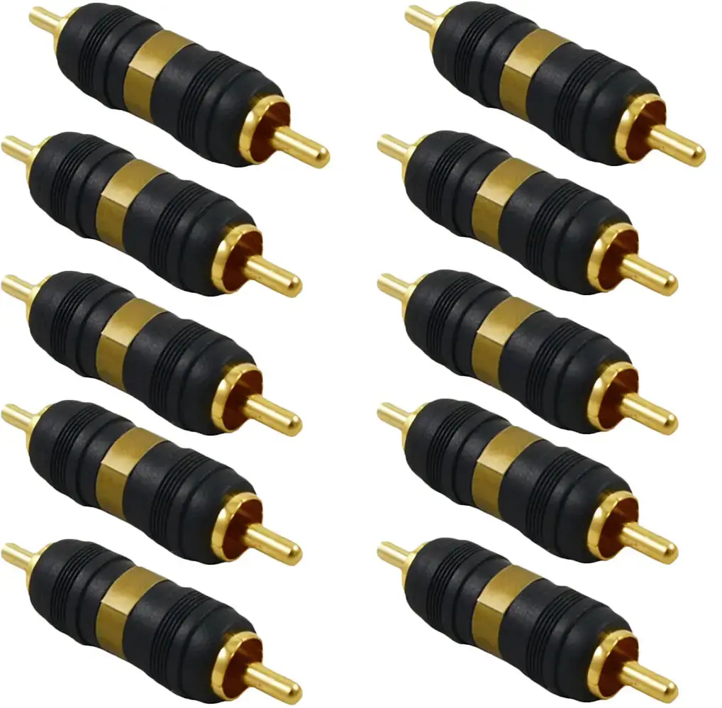 High Quality Gold Plated Rca Male To Male Barrel Connector 1