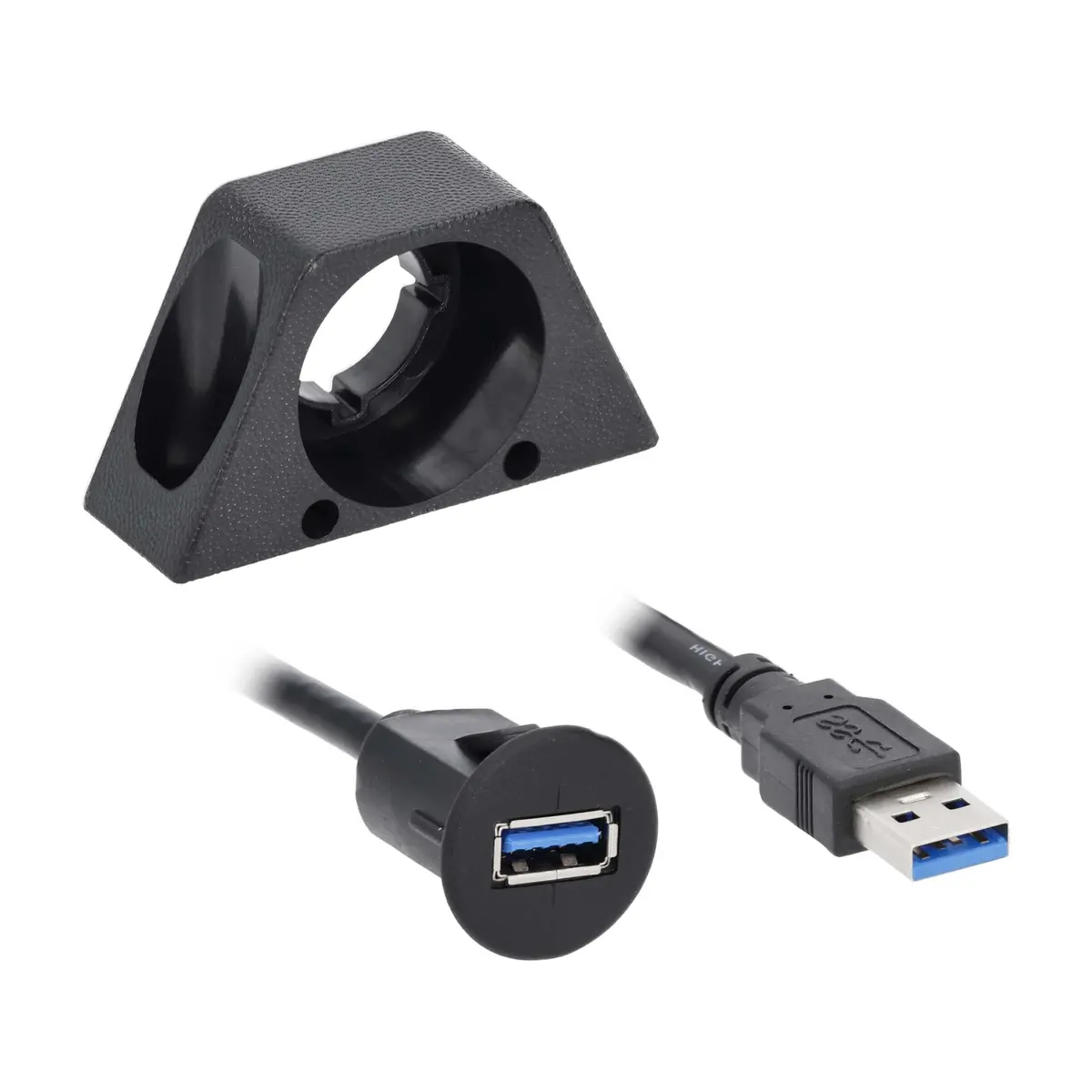 The Install Bay Ibr136 Usb 3.0 Charge And Data Flush Mount Car Adapter (1 Foot, Black) 1