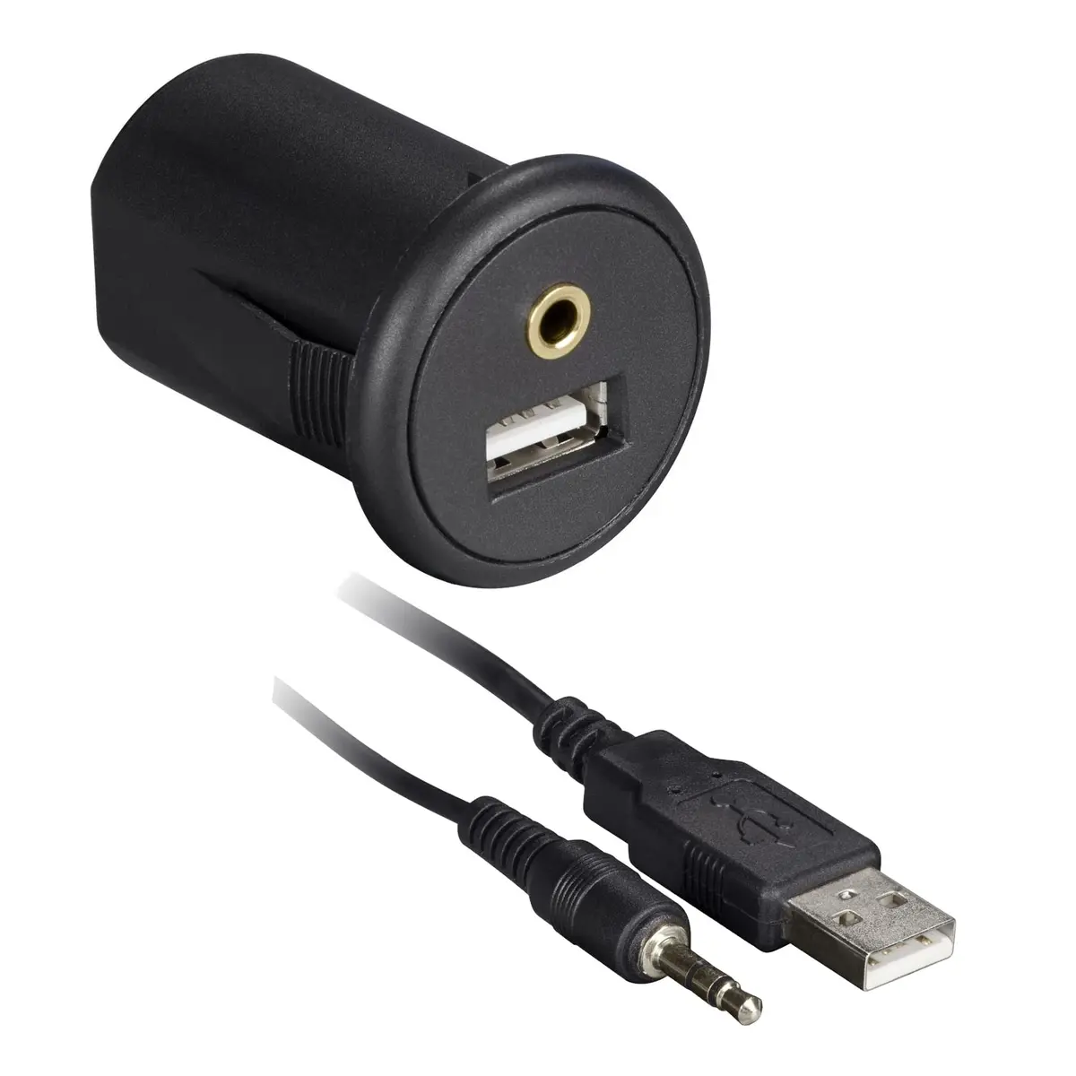 The Install Bay Ibr91 Snap-In Extension Cable-Usb/3.5Mm Ports Round - Retail Pack 1