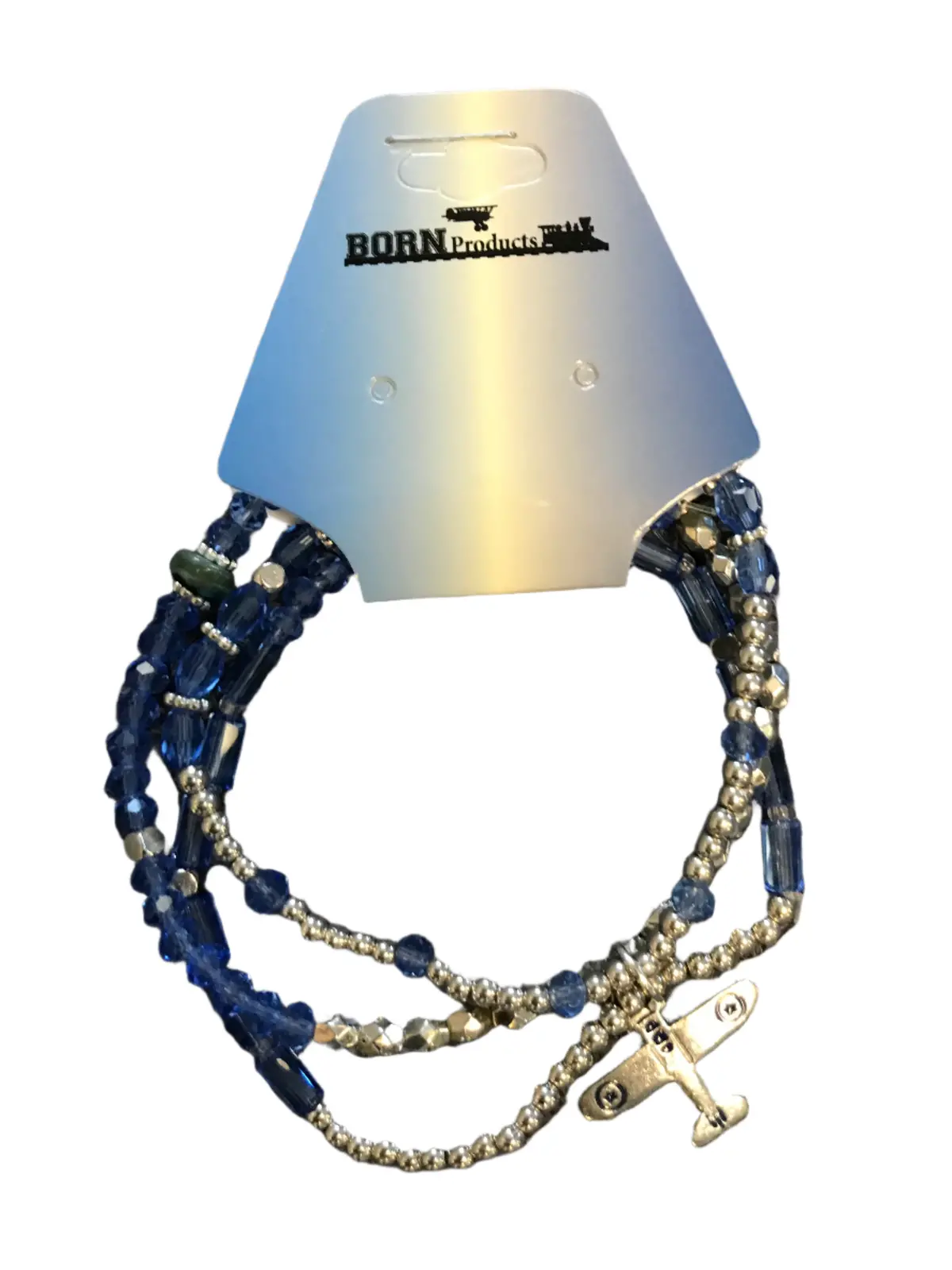 Triple Strand Bracelet With Airplane Charm 1
