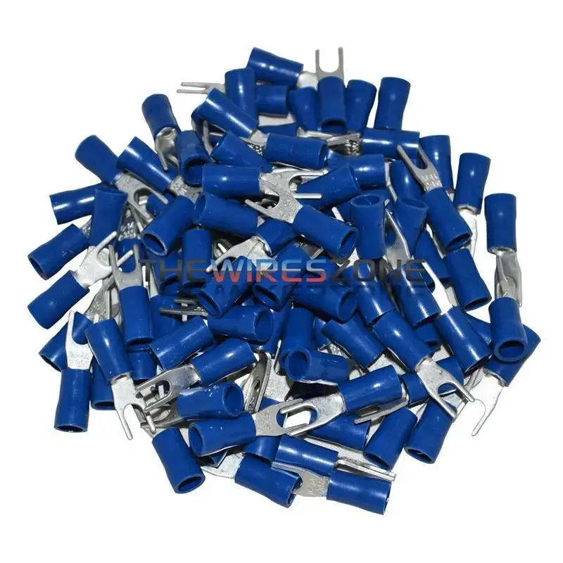 Install Bay Bvst6 Blue Vinyl 16-14 Gauge #6 Spade Terminal (100/Pack) 2