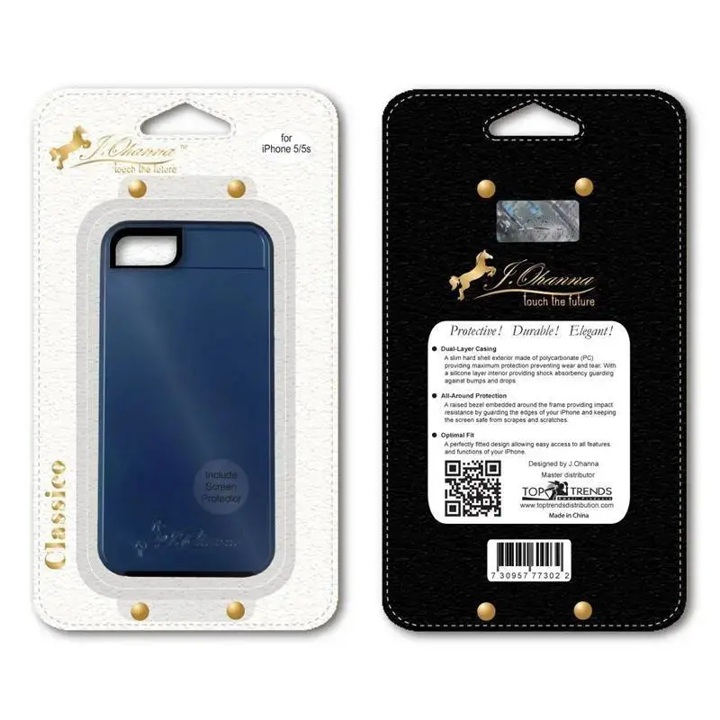 J. Ohanna Shock Absorbent Durable Dark Blue Smart Case For Iphone 5/5S 1
