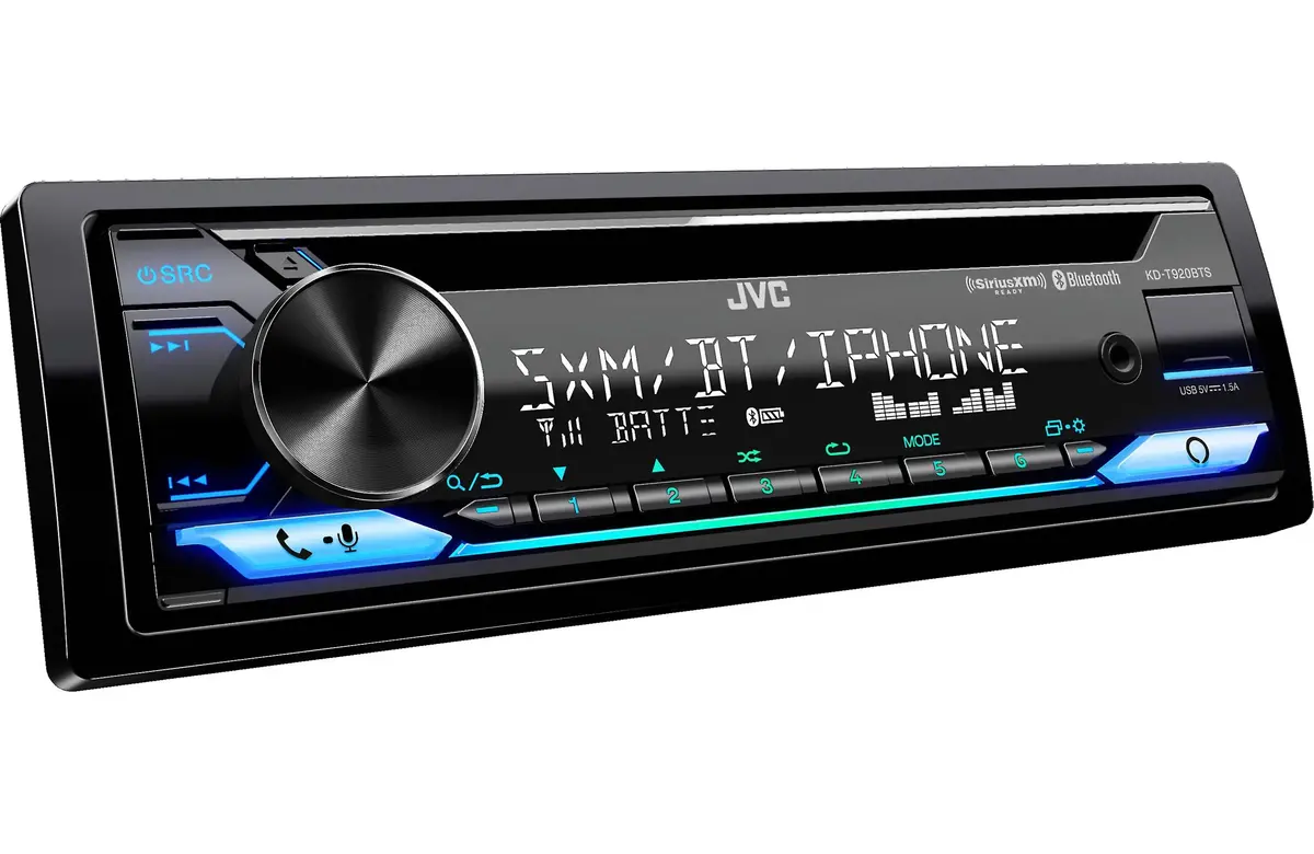 Jvc Kd-T920bts Single Din Cd Receiver Bluetooth Usb Am/Fm Xm Radio Car Stereo 1