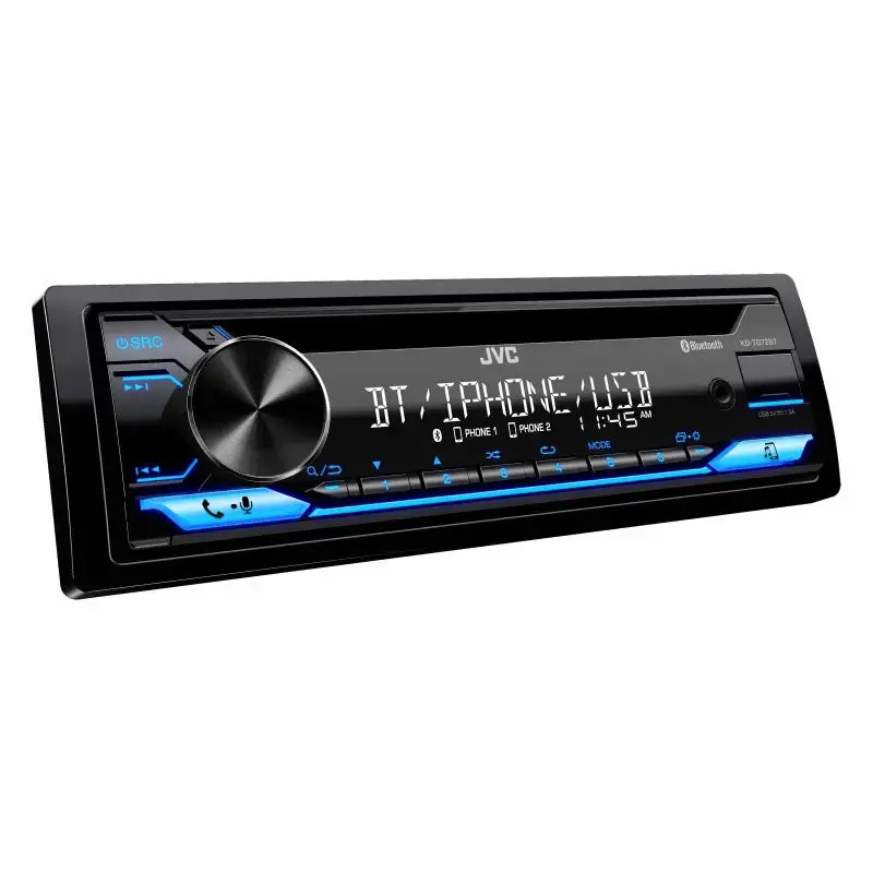 Jvc Kd-Td72bt Single-Din Cd Usb Bluetooth Am/Fm Radio 13-Band Android Iphone Control Eq Receiver Car Stereo 1