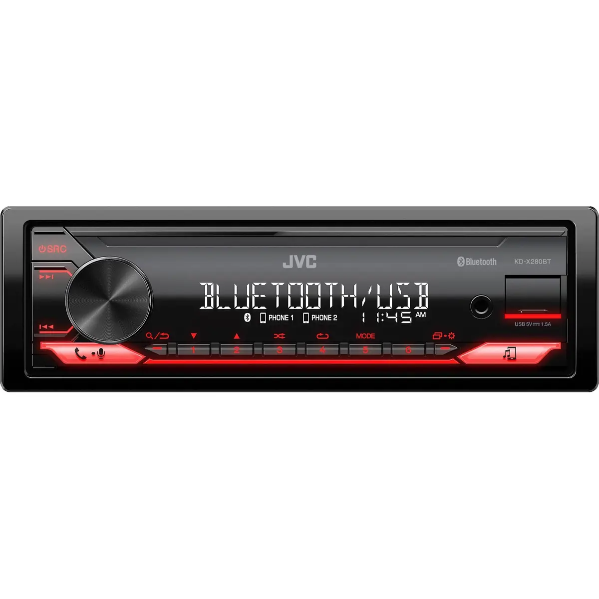 Jvc Kd-X280bt Single Din Digital Media Receiver With Bluetooth Am/Fm Usb Car Stereo 1