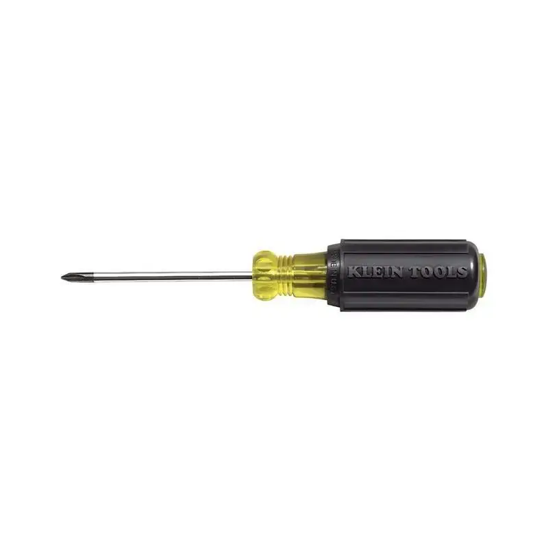 Klein Tools 603-3 #1 Phillips Head Screwdriver 3" Round Shank Cushion Grip Handle 1