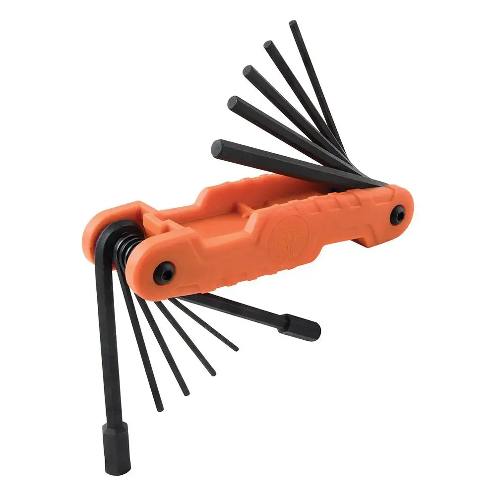 Klein Tools 70550 Pro Folding Hex Key Set Sae Sizes With 11 Extended-Reach Blades 1