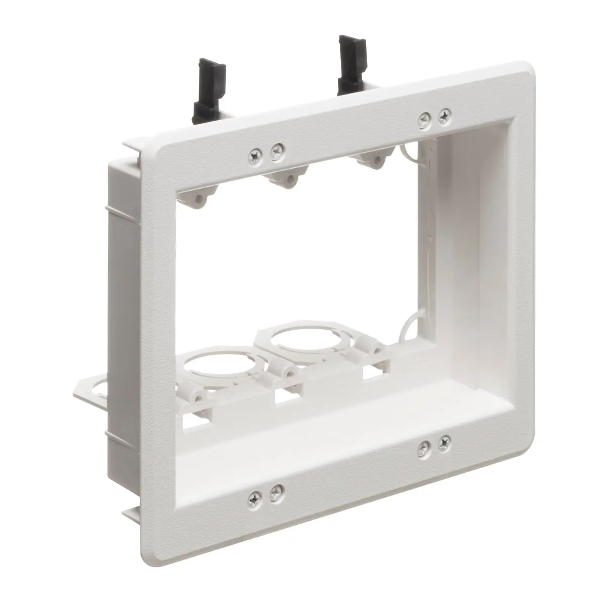 Arlington Lvu3w 3-Gang Recessed Low Voltage Mounting Bracket With Paintable Wall Plate, White 1