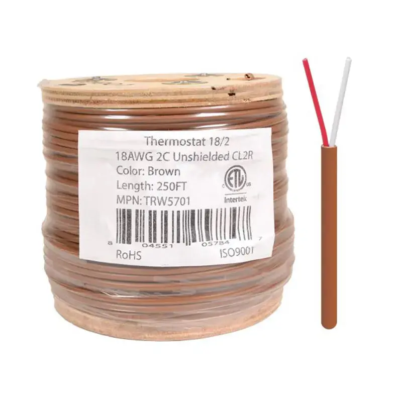 Logico Trw1802-250 18/2 Thermostat Wire 18 Gauge Solid Cmr Heating Hvac Ac Cable 250Ft 1