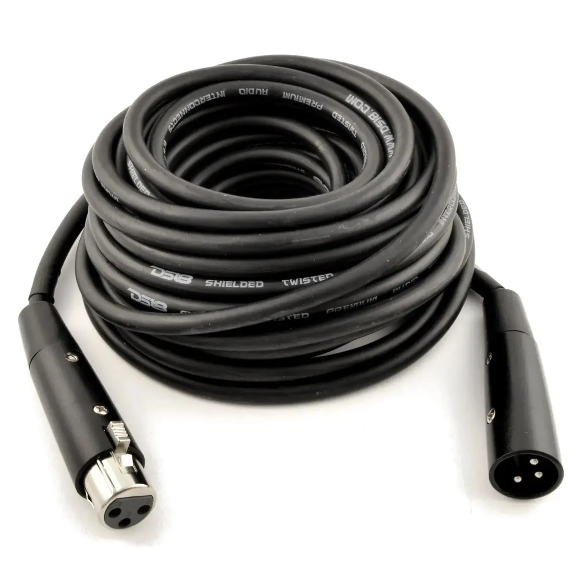 Xlr3 Female To Xlr3 Male Microphone Cable Audio Connector 3-Pin Black 20Ft 1