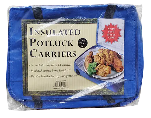 Insulated Potluck Carriers 2 Piece Set - Blue 2