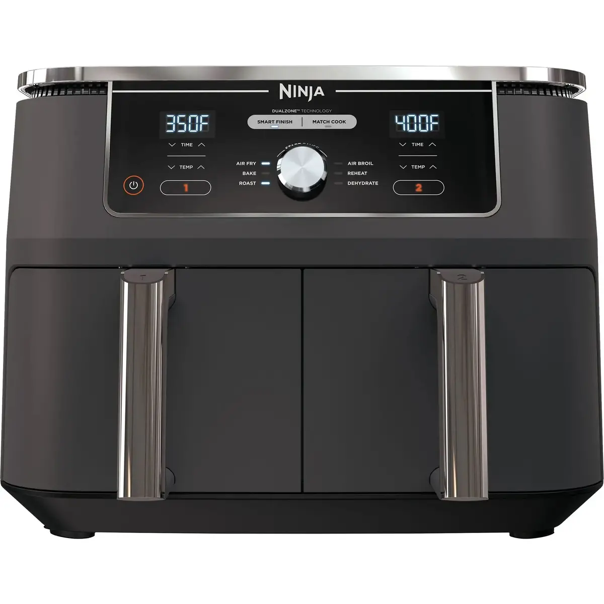 Ninja Dz401 Foodi 10 Quart 6-In-1 Xl 2-Basket Air Fryer With Dualzone Technology Grey (Refurbished) 1