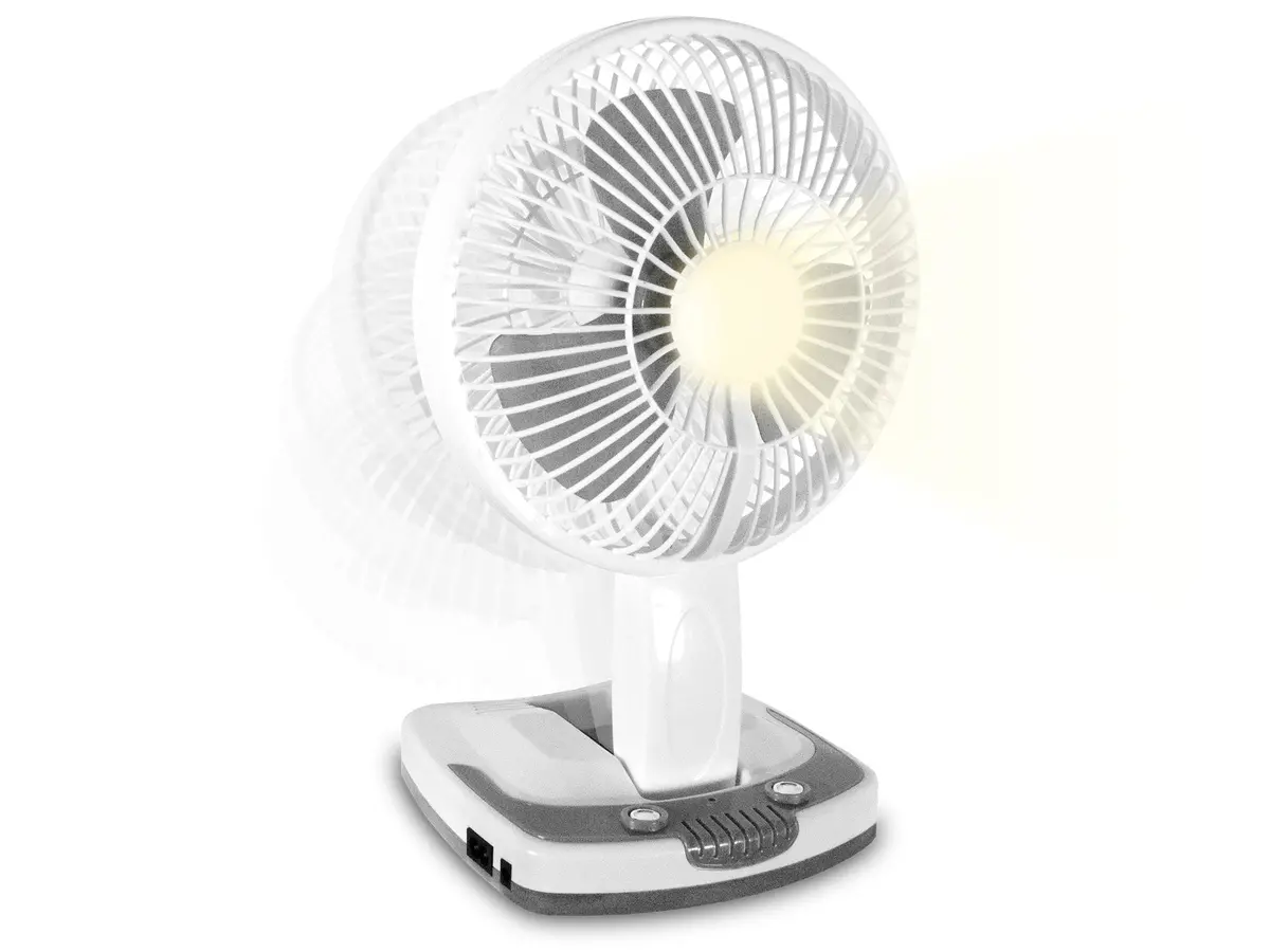 Technical Pro Adventure Series Adjustable Desk/Wall Fan With Led Work Lamp & Power Bank 1
