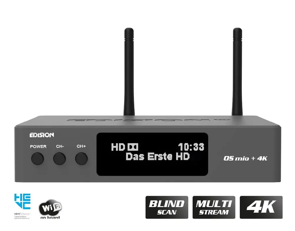 Edision Os Mio+ 4K Dvbs2x / Dvbs2 Dual Tuner Fta Stb Free To Air 1