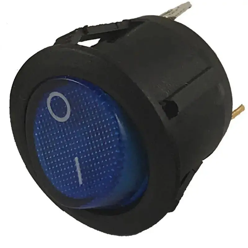On Off Switch Round Blue Light Toggle On-Off Rocker Switch 12V 3-Pin (10 Pack) 1
