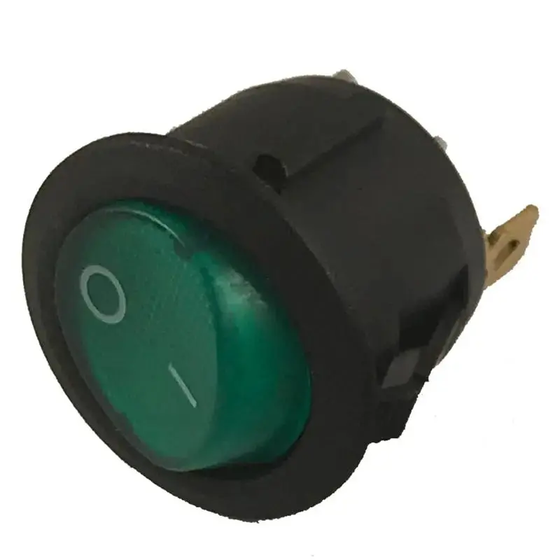 On Off Switch Round Green Light Toggle On-Off Rocker Switch 12V 3Pin (10 Pack) 1
