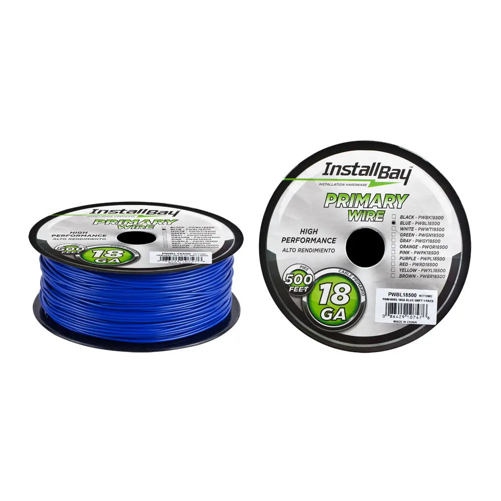 The Install Bay Pwbl18500 18 Gauge Blue Coil 500 Feet Stranded Primary Wire 1