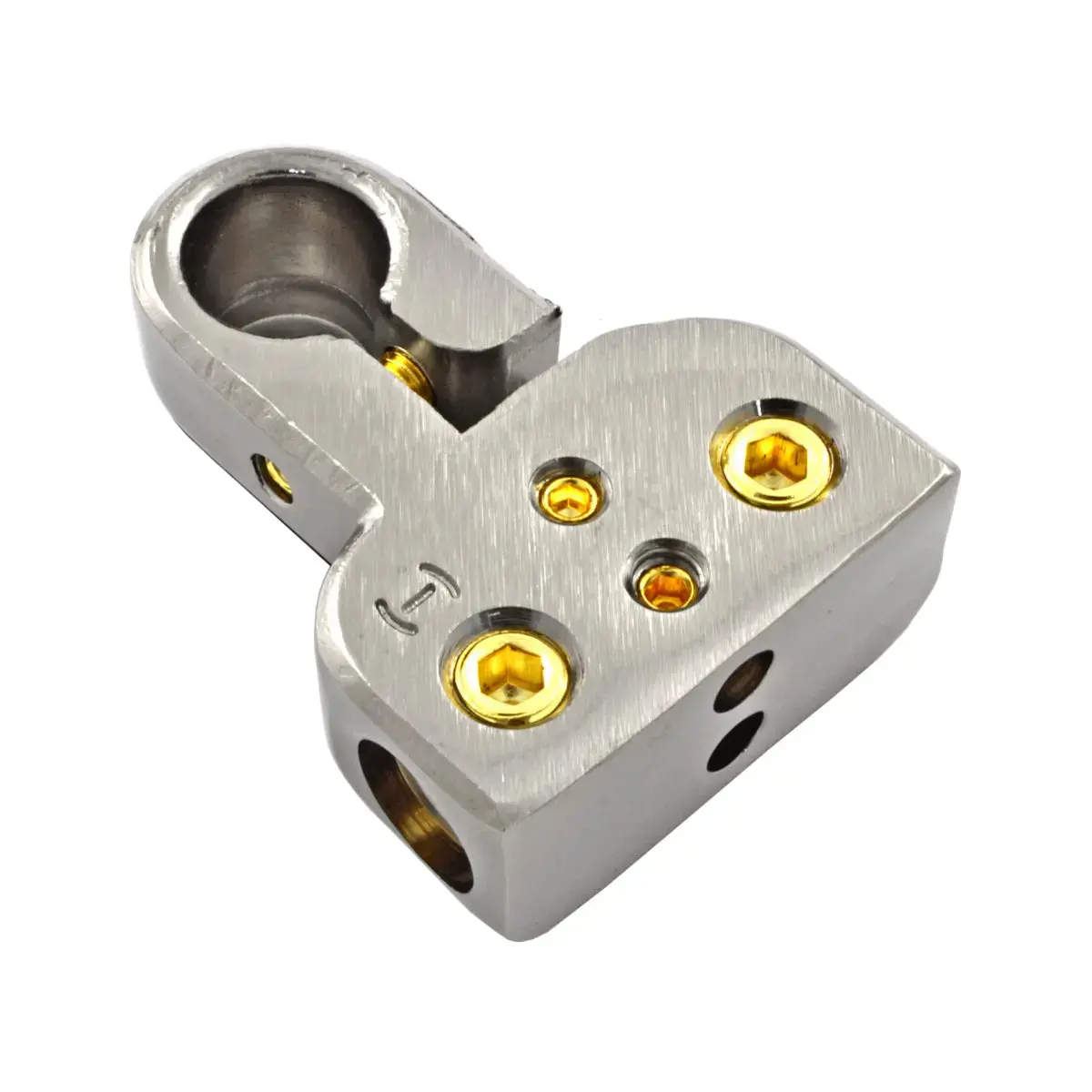 Phoenix Gold Zbx216 Sst Top Mount Dual 1/0-4 And 8 Gauge Negative Battery Terminal Clamp 1