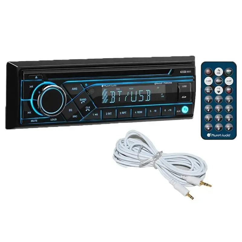 Planet Audio P385uab Single Din Bluetooth Cd Am/Fm Receiver + Free Aux 1