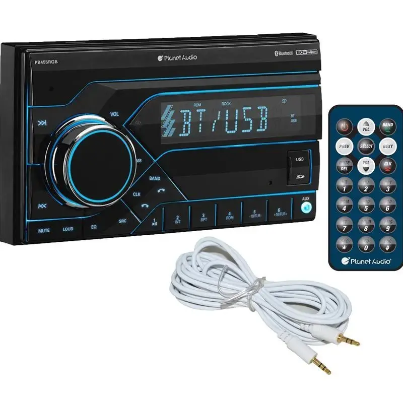 Planet Audio Pb455rgb Digital Media Bluetooth Car Stereo + Free Aux 1