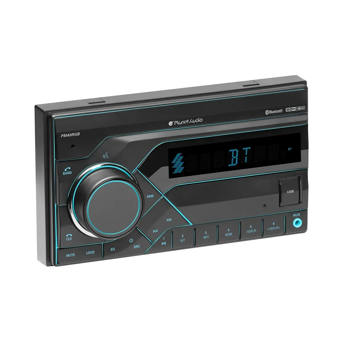 Planet Audio Pm40rgb Double Din Car Stereo Bluetooth Am/Fm Radio Usb W/ Remote 1
