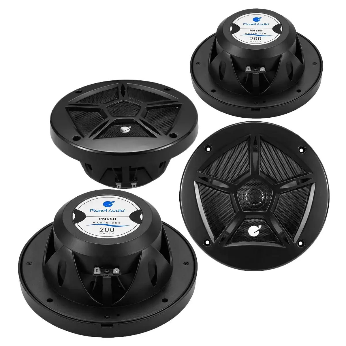 Planet Audio Pm65b Black 2-Way 6.5" 200 Watts Marine Speaker 2