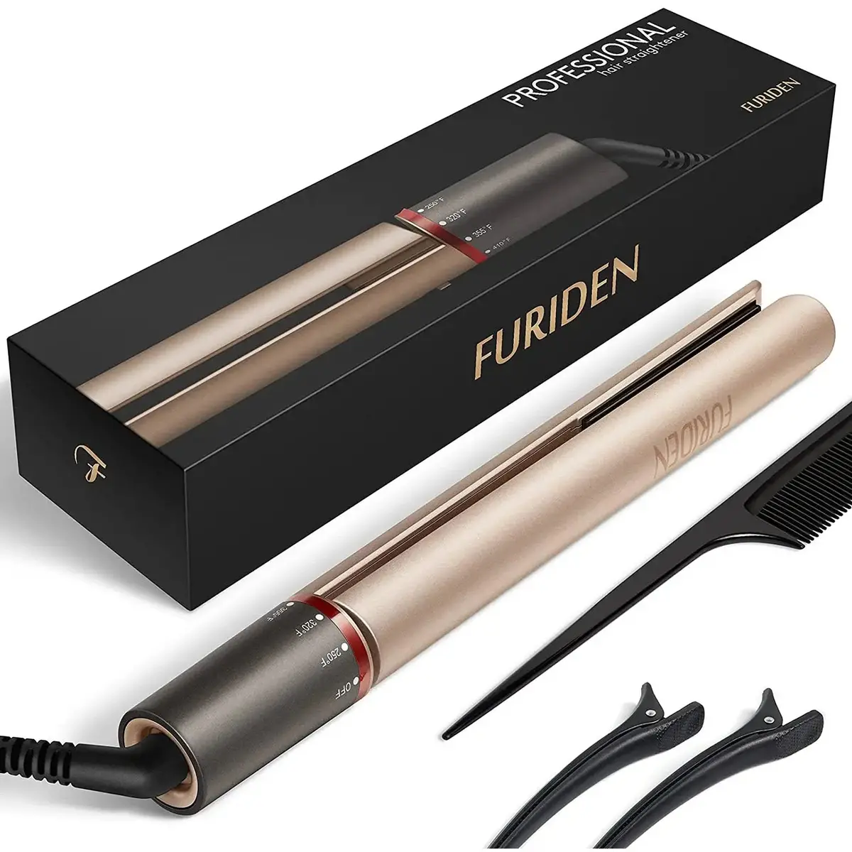Professional Hair Straightener & Curler Ceramic Flat Iron 2-In-1 All Hair Types 1