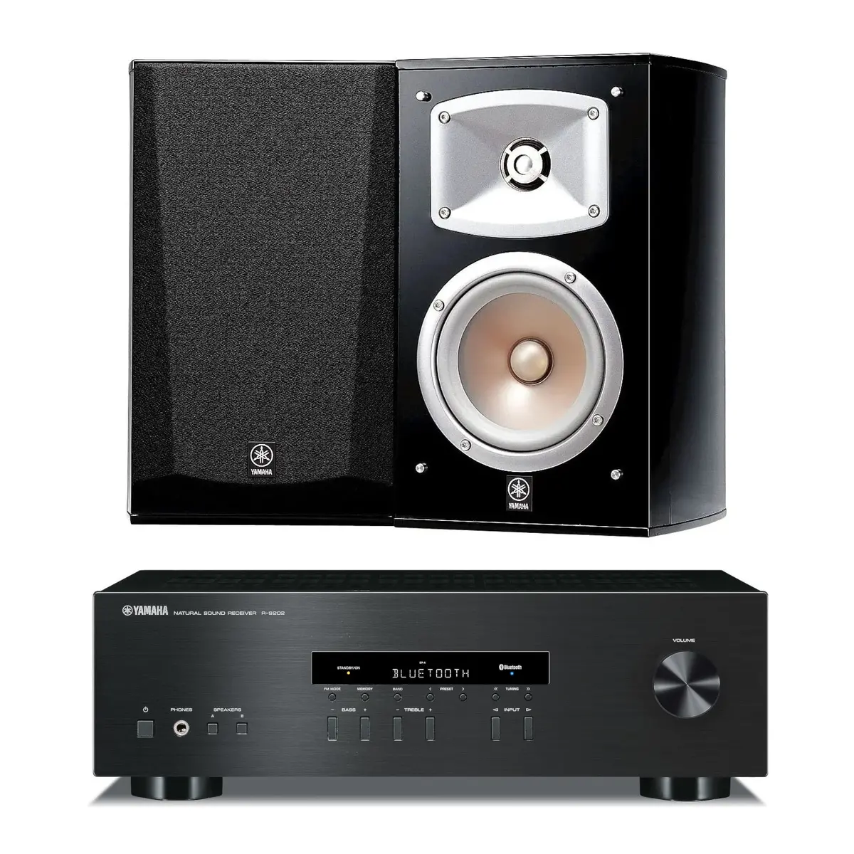 Yamaha Ns-333 2-Way Bookshelf Speakers And Yamaha R-S202 2-Channel Stereo Receiver 1