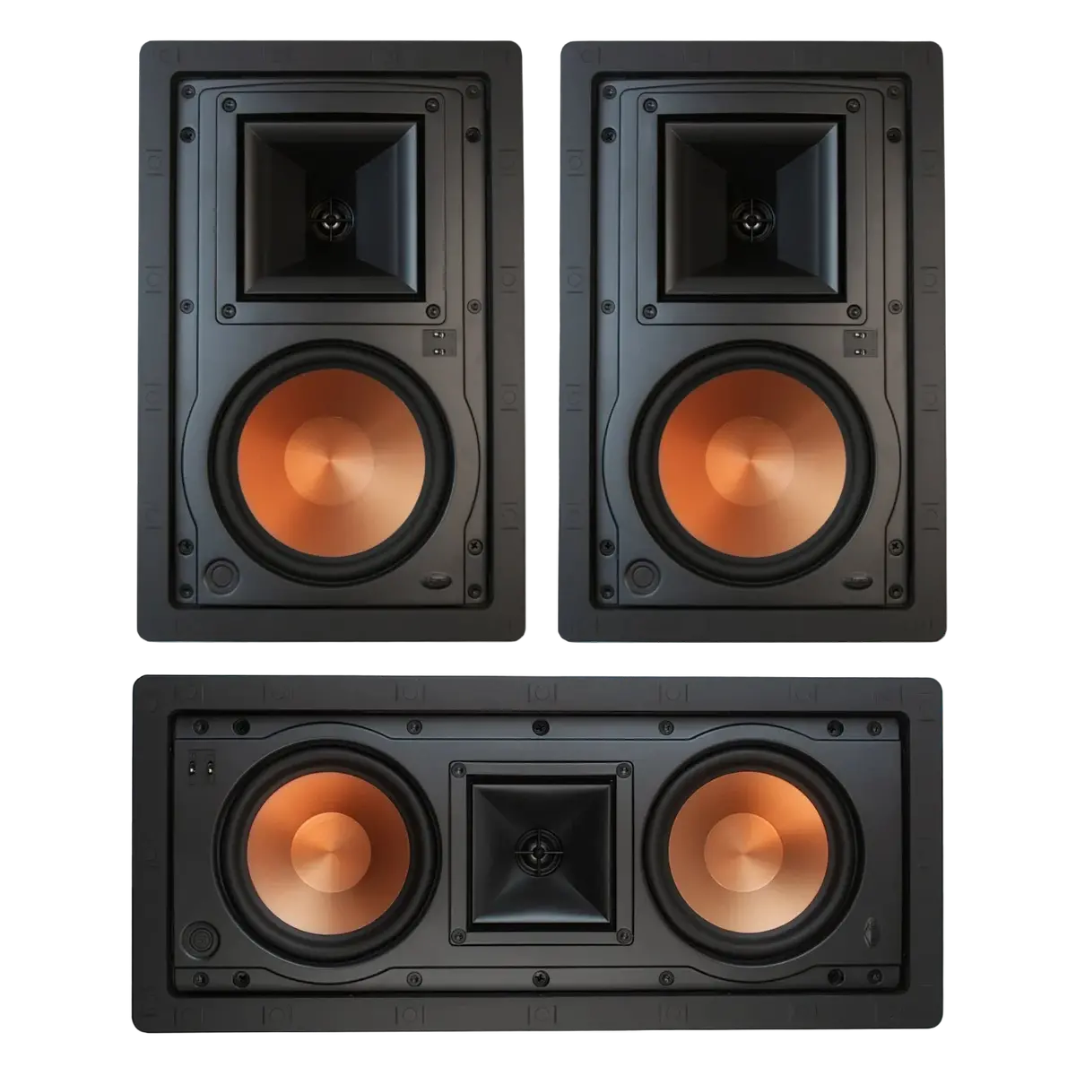 Klipsch R-5502-W Ii Dual 5.25" 300W In-Wall Lcr Speaker And R-5650-W-Ii 6.5" 200W In-Wall Speakers 1
