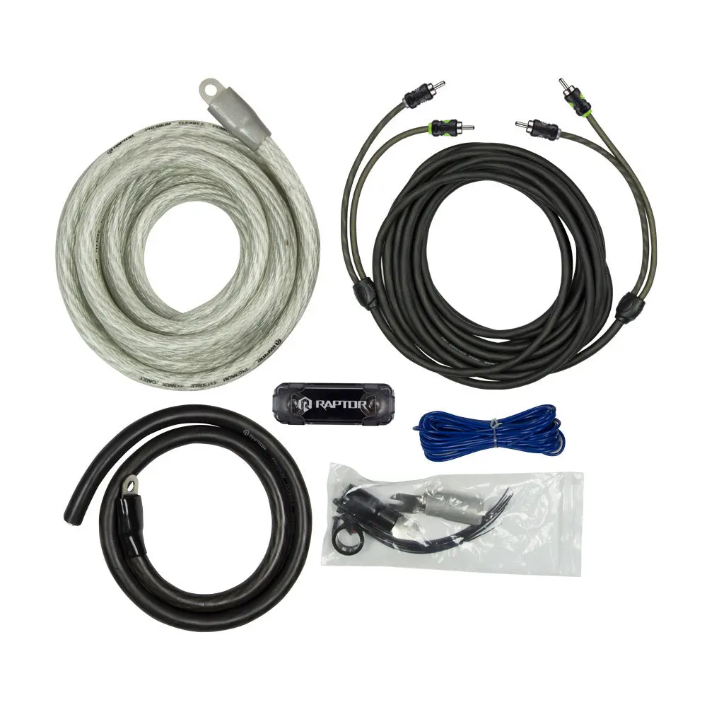 Raptor R5a01 Pro Series - 3800W 1/0 Awg Amplifier Installation Kit With Rca Cable 1