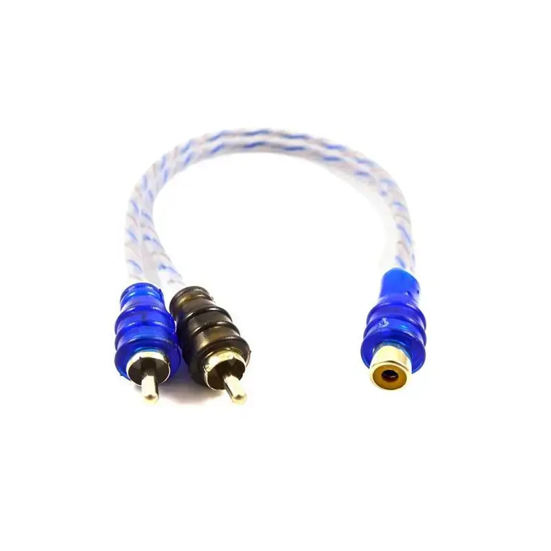 Rca Twisted Pair 1 Female To 2 Male Y-Splitter Audio Cable For Amplifiers Stereo 1