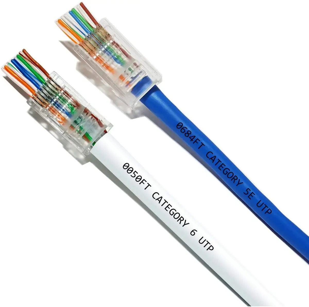 Rj45 Network Modular Plug 8P8c Cat5e Connector End Pass Through 1
