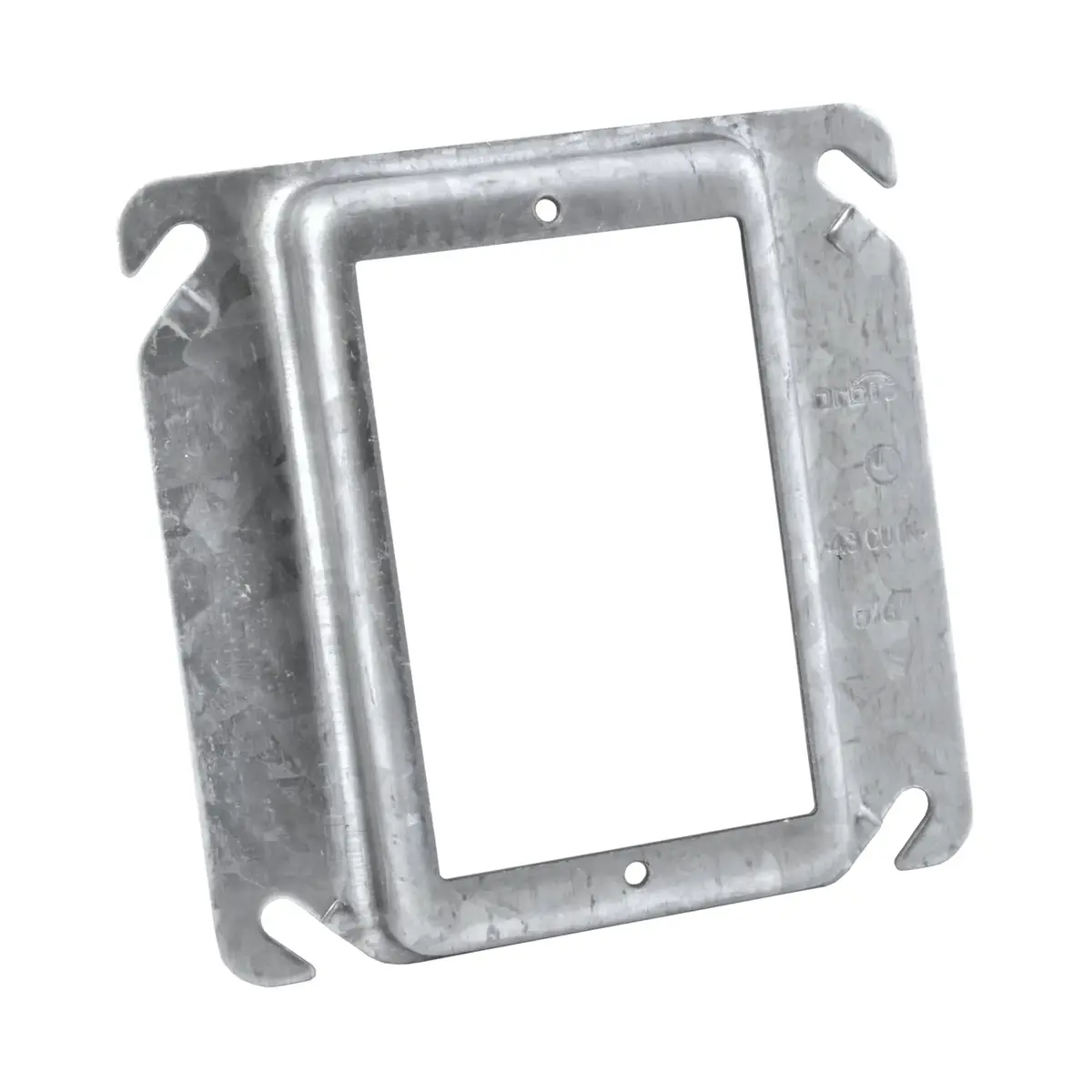 Raised 5/8" 1-Gang 16 Ga Sheet Steel Square Device Ring With 4" Square Cover 1