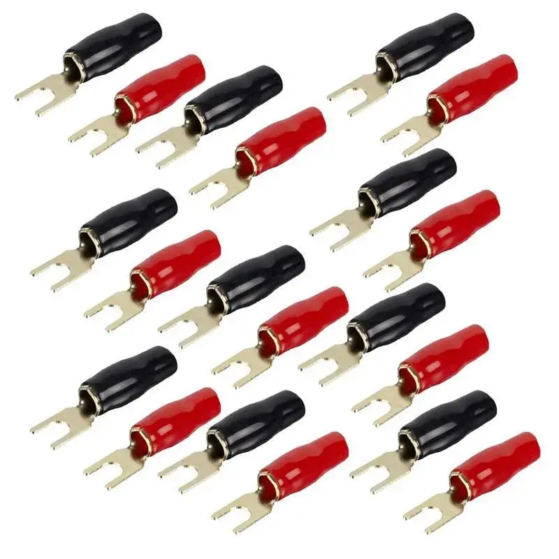 Raptor R810st Mid Series Gold 8 Gauge Spade Barrier Terminal (20/Pack) 1