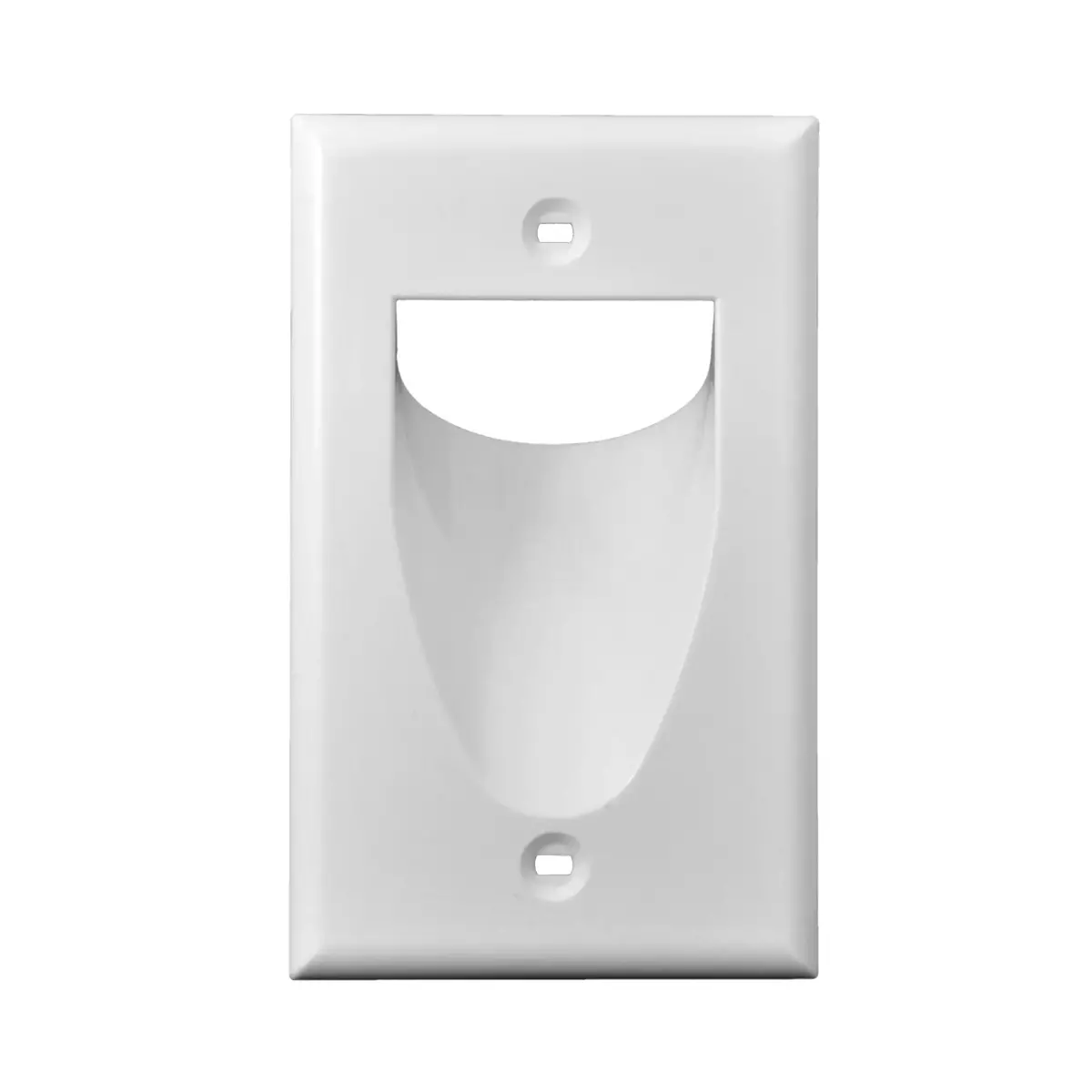 Recessed Single 1 Gang Low Voltage Cable Wall Plate White 1