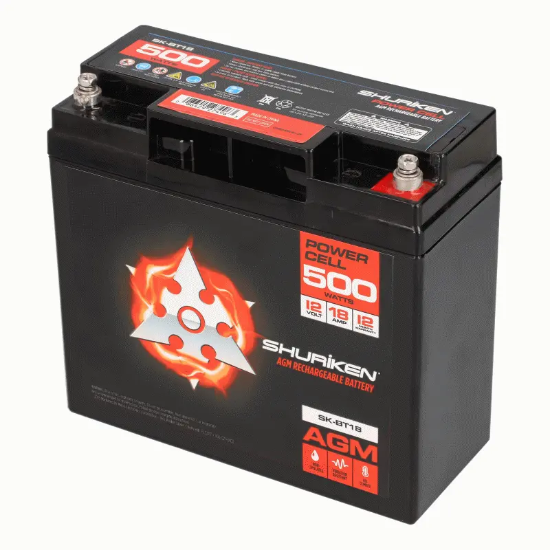 Shuriken Sk-Bt18 500 Watts 18 Amp Hours Compact Size Agm 12V Battery 1