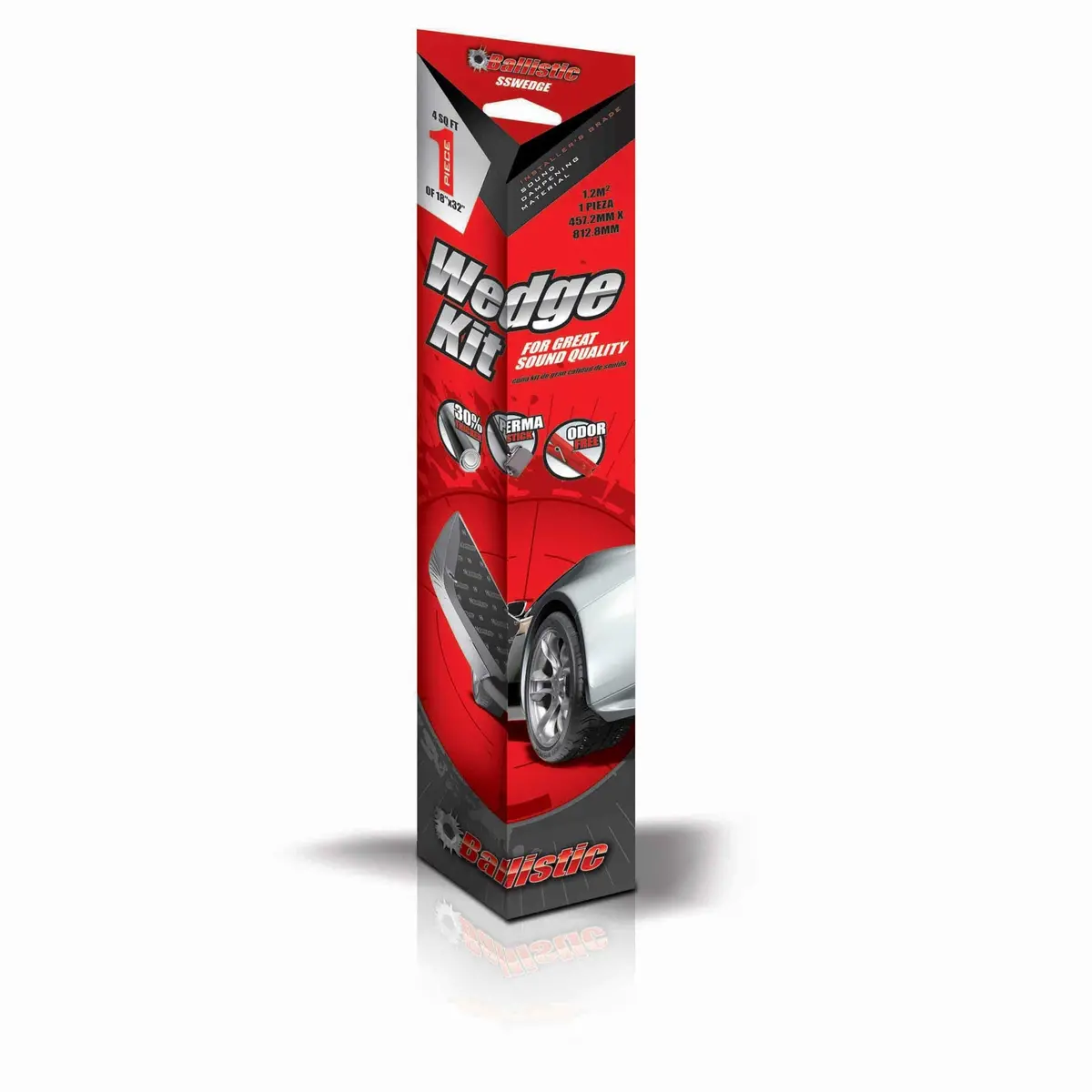 Ballistic Sswedge Car Sound Dampening Wedge Kit 1 Pc 4 Sq Ft 18" X 32" 1